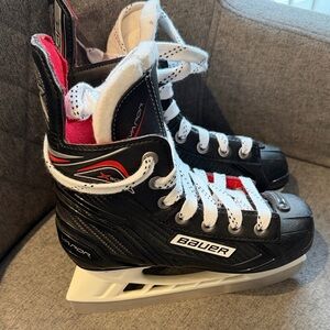 Bauer Black and White Skates with Red Highlights - size 1
